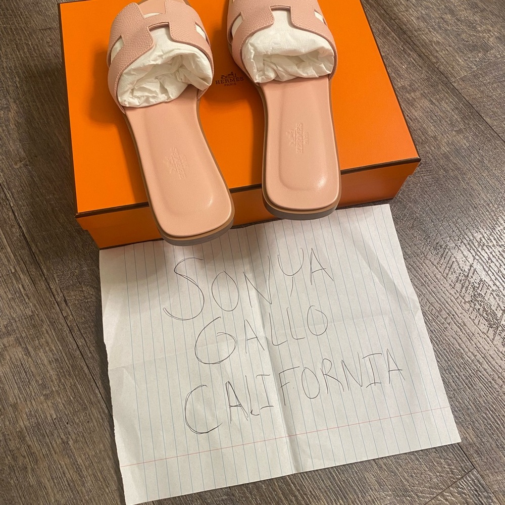New Hermes Oran pink sandles
